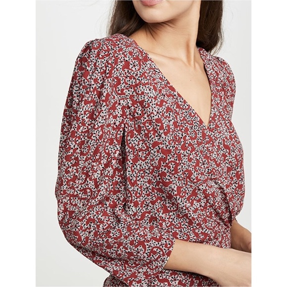 ba&sh Crystal Mini Dress in Cranberry Floral - Picture 4 of 16